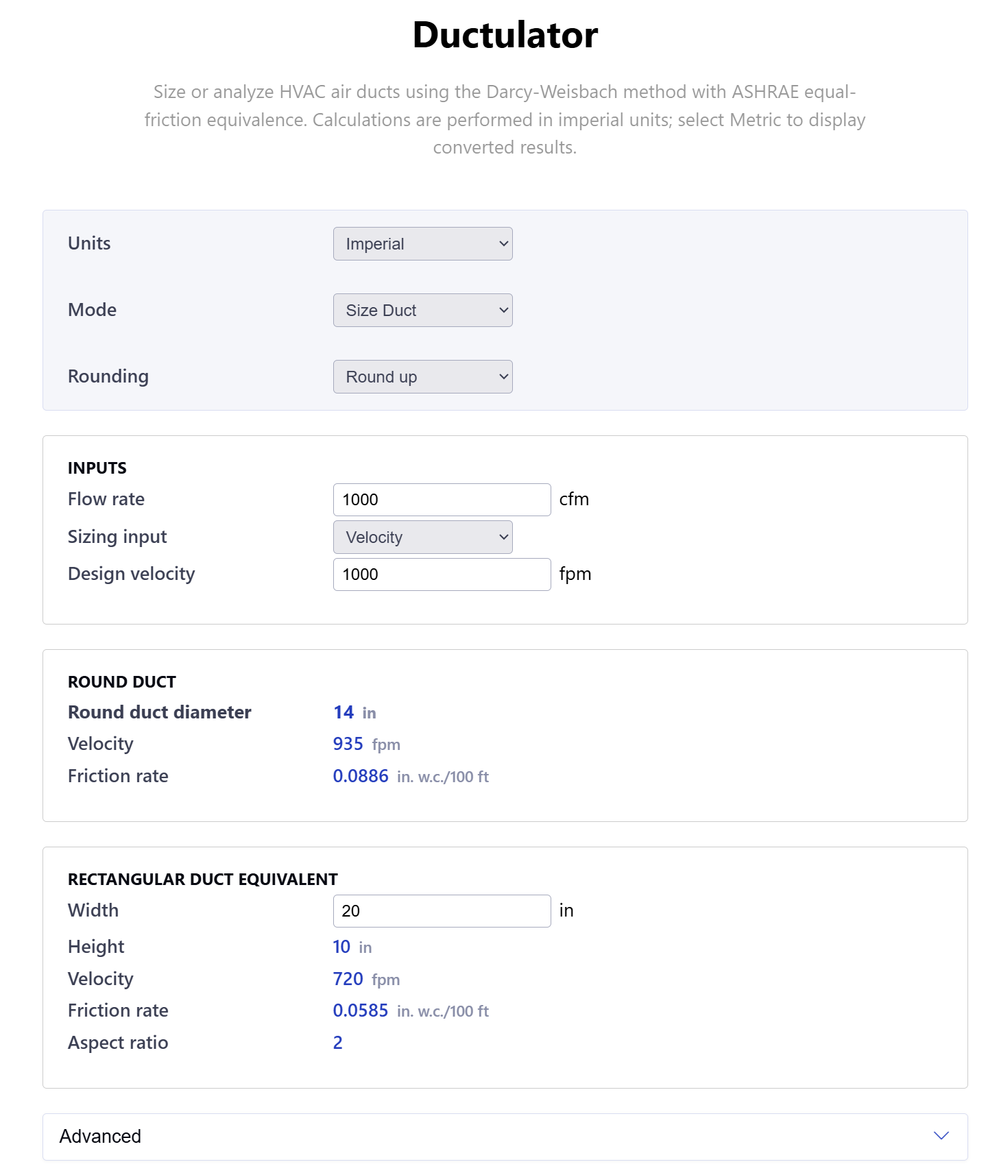 Ductulator Tool